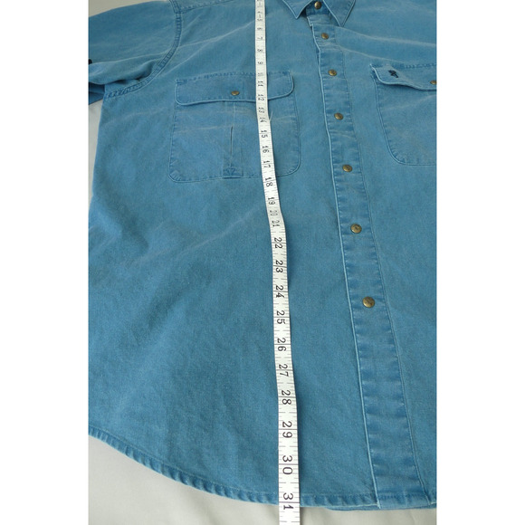 Browning Super Naturals Shirt Mens XL Teal Long Sleeve Snap Front Hunting Cotton - Picture 9 of 10